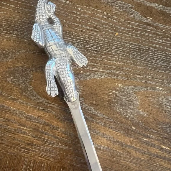 Purple and Silver Reptile Figurine with Textured Scales - Picture 3 of 4